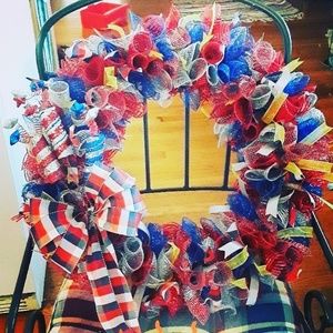 Patriotic door wreath
